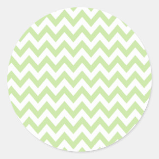 Grönt Tea Chevron Stickers Runt Klistermärke