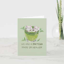 Grönt Tea Pun: Vi är en Match Made in Heaven Anteckningskort