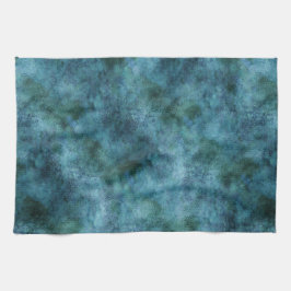 Grönt Teal Aqua Blue Earth Ocean Marble Abstrakt Kökshandduk