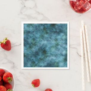 Grönt Teal Aqua Blue Earth Ocean Marble Abstrakt Pappersservett