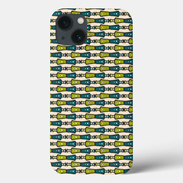 Grönt Teal Black Cream Tribal Fodral-Mate iPad Cas (Baksida)