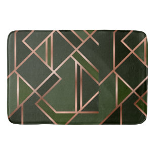 Grönt,teal,kalk,guld,guld, gyllene,geometriska,pa badrumsmatta