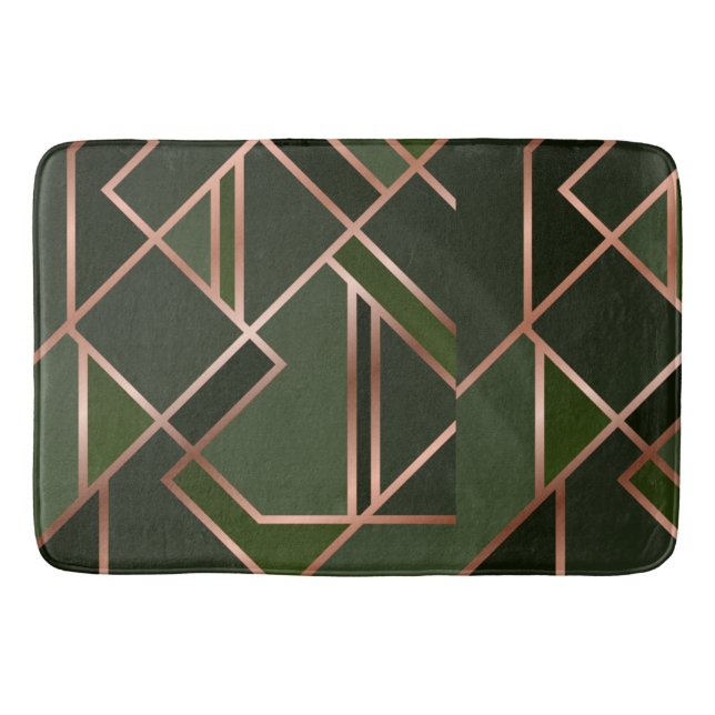 Grönt,teal,kalk,guld,guld, gyllene,geometriska,pat badrumsmatta (Framsidan)