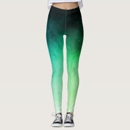 Grönt & Teal Ombré Spandex Leggings
