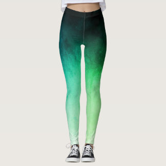 Grönt & Teal Ombré Spandex Leggings