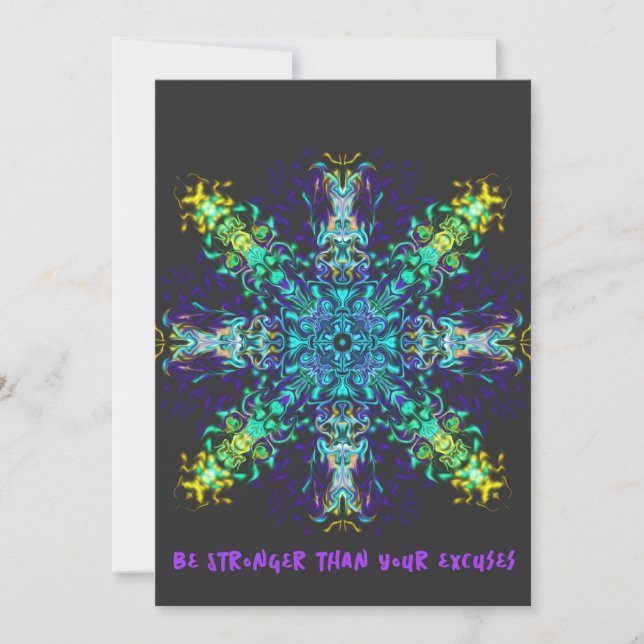 Grönt Teal Psychedelic Bohemian Mandala Inbjudningar (Framsida)