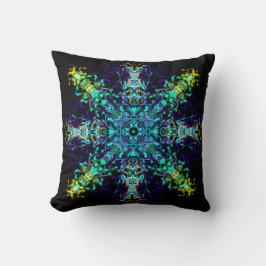 Grönt Teal Psychedelic Bohemian Mandala Kudde
