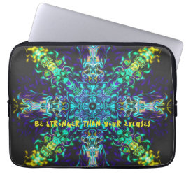 Grönt Teal Psychedelic Bohemian Mandala Laptop Fodral