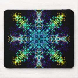 Grönt Teal Psychedelic Bohemian Mandala Musmatta