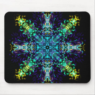 Grönt Teal Psychedelic Bohemian Mandala Musmatta
