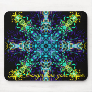 Grönt Teal Psychedelic Bohemian Mandala Musmatta