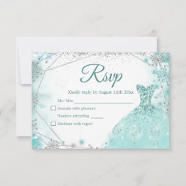 Grönt Teal Silver jul Princess Quinceañera OSA Kort