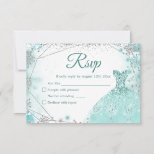 Grönt Teal Silver jul Princess Quinceañera OSA Kort