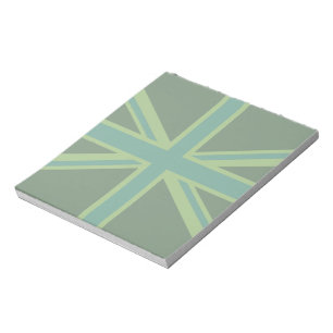 Grönt Teal Union Jack Flagga Background Anteckningsblock