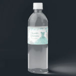 Grönt teal Winter Snowflake Quinceañera<br><div class="desc">Grönt teal Winter Snowflake Quinceañera Vattenflaska Label</div>