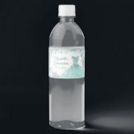 Grönt teal Winter Snowflake Quinceañera Vattenflaskor Etikett<br><div class="desc">Grönt teal Winter Snowflake Quinceañera Vattenflaska Label</div>