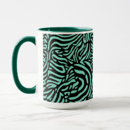 Grönt-Teal Zebra ränder Mugg