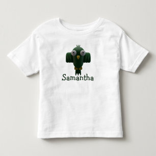 Grönt Tecknad Bird & Typography Småbarn T-shirt