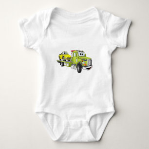 Grönt Tecknad Flatbed Tow Lastbil T Shirt