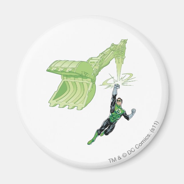 Grönt - Tecknad, med maskin Magnet (Framsidan)