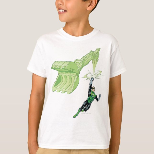 Grönt - Tecknad, med maskin Tee Shirt (Framsida)