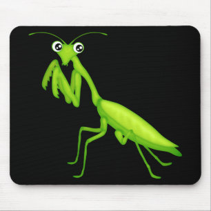 Grönt Tecknad Praying Mantis Mousepad Musmatta