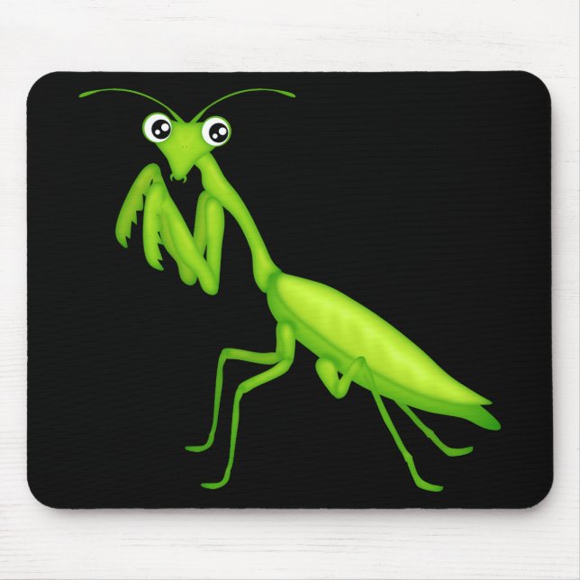 Grönt Tecknad Praying Mantis Mousepad Musmatta (Framsidan)