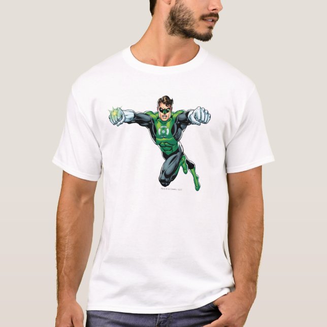 Grönt - Tecknad, Tittar framåt T-shirt (Framsida)
