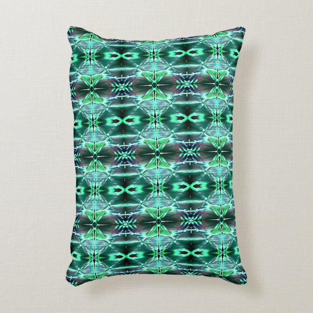 Grönt teckning-upprepning som genererar olika form prydnadskudde (Framsidan(Vertikal))