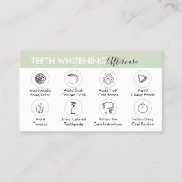 Grönt Teeth Whitening Aftercare Tips Visitkort