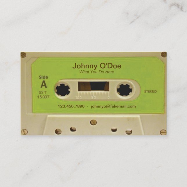 Grönt tejpar visitkort (Framsida)