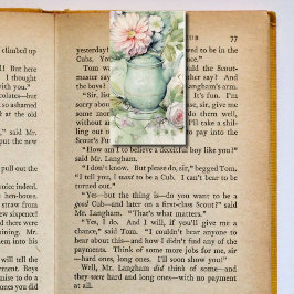 Grönt Tekanna Blommigt mappa bokmarkörer för Bokm Visitkort