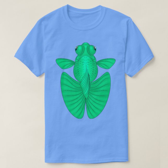 Grönt Telescope Moor Butterfly Goldfish T Shirt (Design framsida)