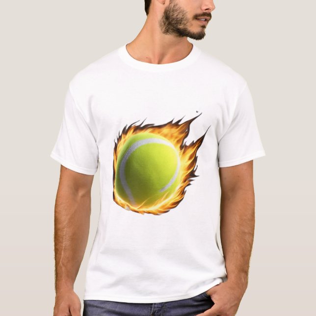 Grönt Tennis Boll Coola Design T Shirt (Framsida)