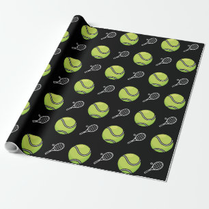 Grönt Tennis Bollar och Rackets Idrottsman Sport W Presentpapper