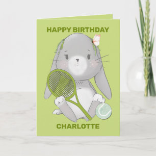 Grönt tennis bunny 2.0-anpassade kort