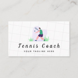 Grönt Tennis Coach Illustration Professionell Spor Visitkort