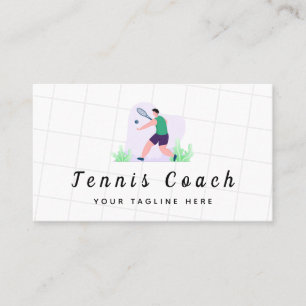 Grönt Tennis Coach Illustration Professionell Spor Visitkort