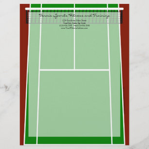 Grönt Tennis Court Design Brevhuvud