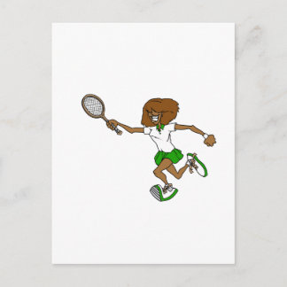 Grönt tennis-tjej vykort