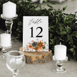 Grönt & Terra Cotta Blommigt Bordsnummer<br><div class="desc">Pressa upp bröllop eller party bord med Bordsnumret för Grönt & Terra Cotta-Blommigten.</div>
