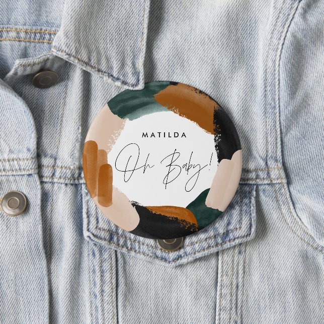 Grönt Terracotta abstrakt vattenfärgsdusch för bar Knapp (In Situ)