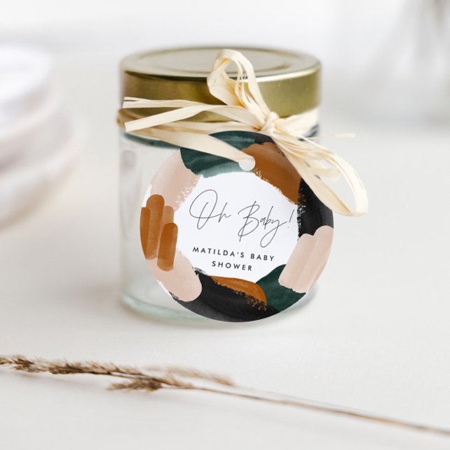 Grönt terracotta vattenfärg tack vare babyduschen gåvor etiketter (Skapare uppladdad)