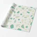 Grönt terrazzo mönster presentpapper<br><div class="desc">Grön terrazzo modern design.</div>