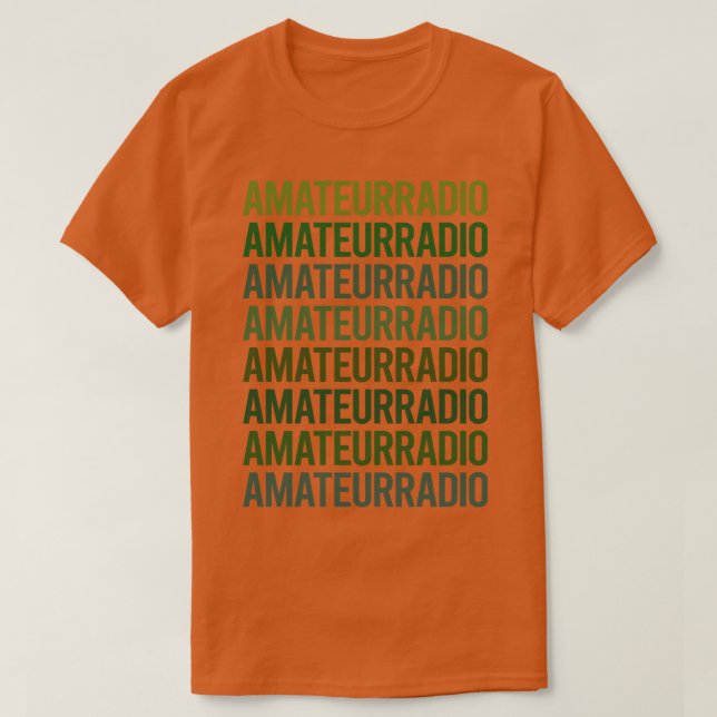 Grönt Text Amateur Radio Ham Radio T Shirt (Design framsida)