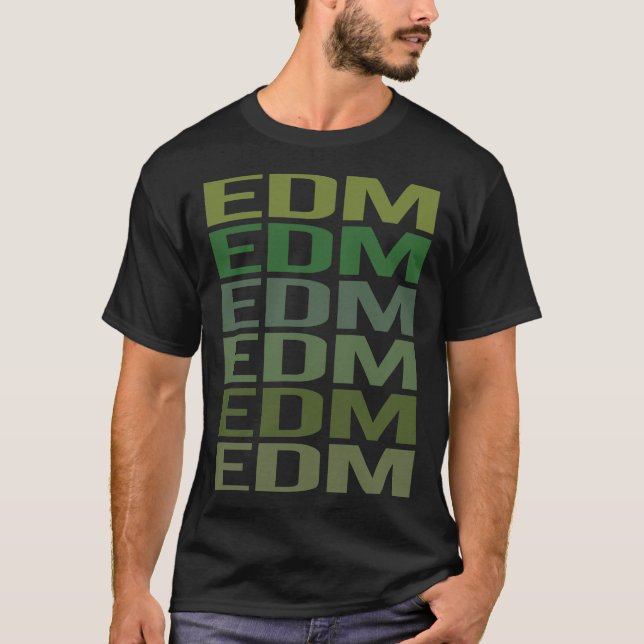 Grönt-text-EDM T Shirt (Framsida)