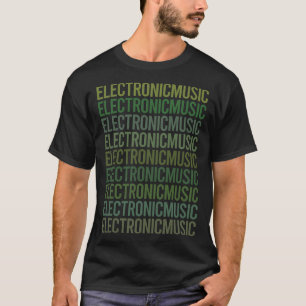 Grönt Text Electronic Music T Shirt