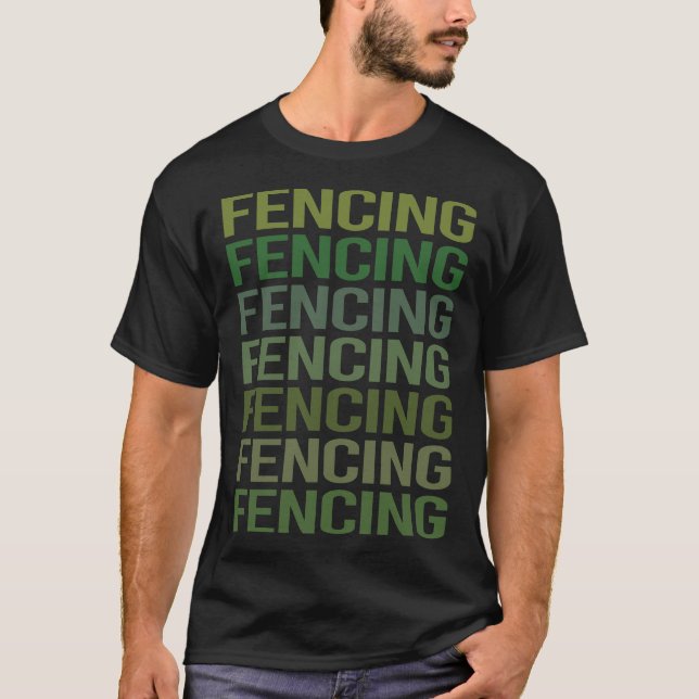 Grönt Text Fencer T Shirt (Framsida)