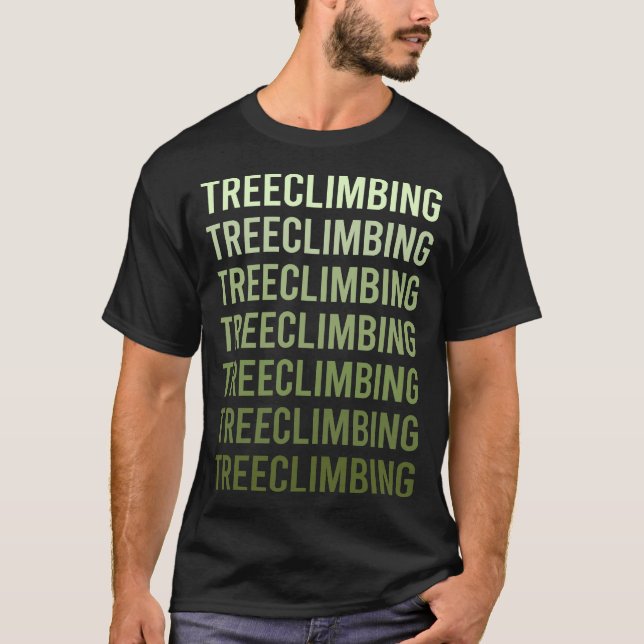 Grönt Text Träd Klimatning T Shirt (Framsida)
