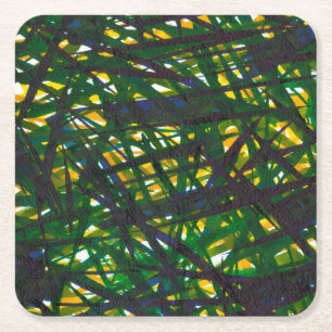 Grönt Thicket II Underlägg Papper Kvadrat